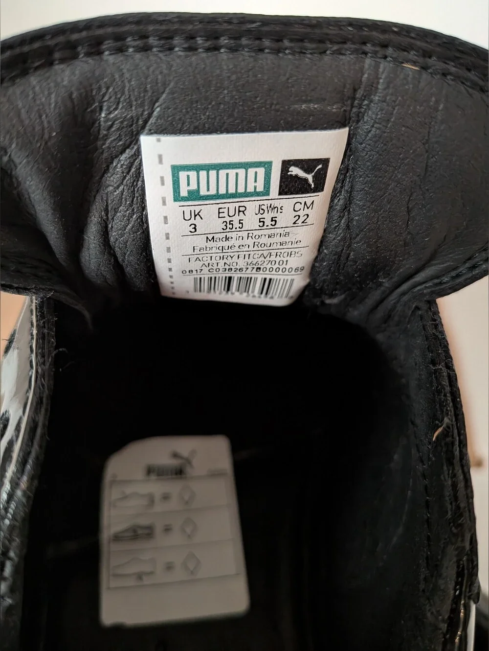 Fenty-Puma Black Patent Lace-Up Sneakers